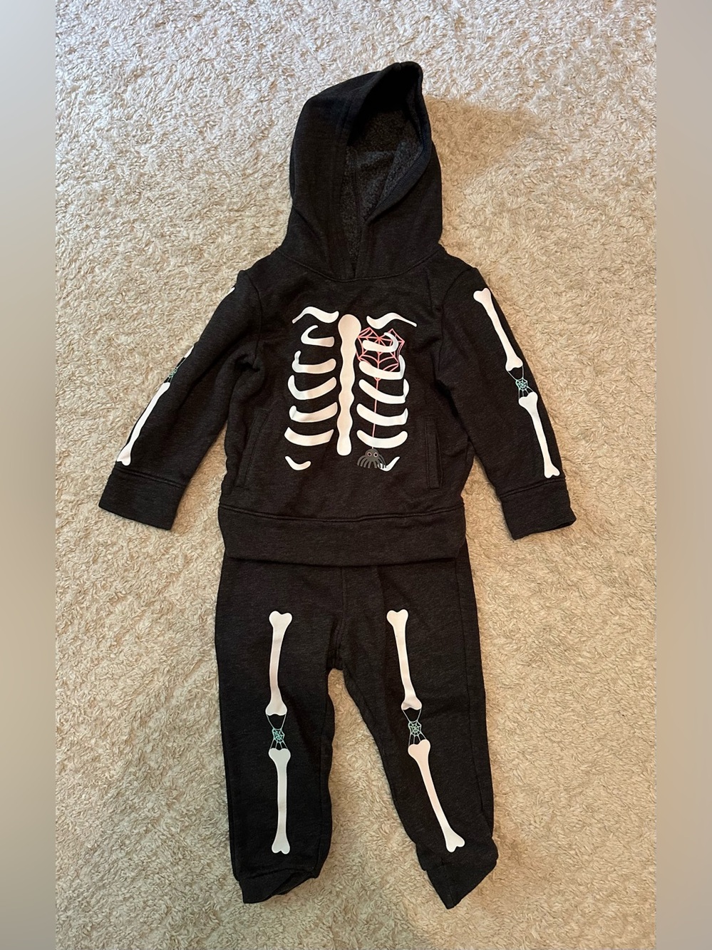 2T Black Skeleton Hoodie & Pants outfit